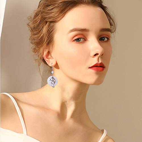 SUNNYCLUE 1 Box DIY 10 Pairs Natural White Sea Shell Drop Dangle Earrings Making Starter Kit Round Seashell Charm Pendants Earring Hook for Art Craft Projects Silver, Instruction - color: Ocean Earrings 2