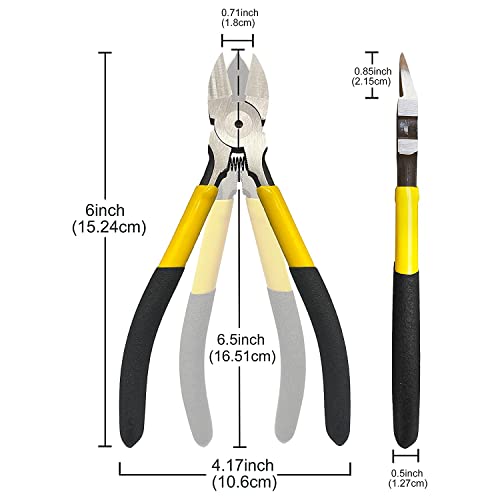 Wire Cutters6.5 inch, 2 Pack, Flush Cutters,BOOSDEN Spring Loaded Cutting Pliers,Side Cutters - size: 6.5"x2 Pack
