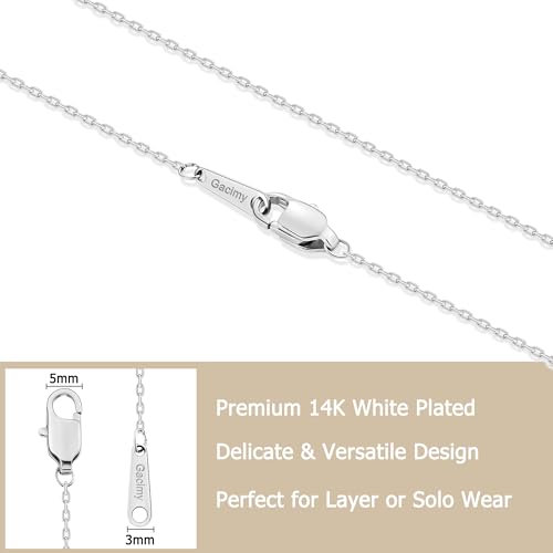 Gacimy Chain Necklace for Women, 14K Gold Plated/Silver Tone Cable Chain for Women, 1.1/1.3mm Thin Dainty Necklace Chains 16-24 Inch - size: 18 Inches, style: 1.3mm Silver