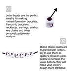 240pcs Opaque Acrylic Letter P Cube Beads White Plastic Alphabet Loose Spacer Square Beads 4-5mm for DIY Name Bracelet Necklace Jewelry Crafts Making Hole: 1.8mm - color: Letter P#White and Black