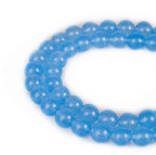 RayLineDo® 48Pcs 8mm Natural Ocean Blue Jade Stone Round Beads Loose Beads Wholesale for Jewelry Making - color: Ocean Blue Jade, size: 8mm
