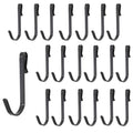 20Pcs J Shaped Stainless Steel Hanger Hooks - Clip-on Wire Rack Hanging Sink Grid Shelf Hook for Kitchen Bedroom Office, Black - color: Black, size: 0.1"