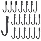 20Pcs J Shaped Stainless Steel Hanger Hooks - Clip-on Wire Rack Hanging Sink Grid Shelf Hook for Kitchen Bedroom Office, Black - color: Black, size: 0.1"