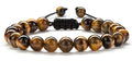 Hamoery Men Women 8mm Tiger Eye Stone Beads Bracelet Elastic Natural Stone Yoga Bracelet Bangle - color: Tiger Eye Stone-21018