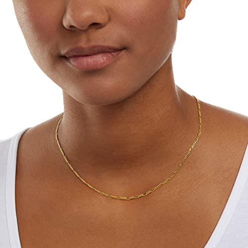 Amazon Essentials 14k Gold or Sterling Silver Plated Figaro Chain Necklace - color: Yellow Gold, size: 16", style: 2 mm
