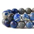 6mm Blue Sea Sediment Imperial Jasper Round Gemstone Natural Stone Loose Beads for Jewelry Making Design Crafts 60 Pcs 15 Inch - color: Blue, size: 6mm