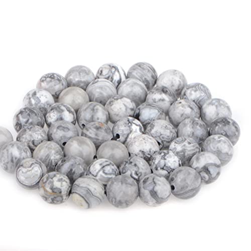 Bymitel 90 pcs Natural Genuine Real Round Loose Stone Beads Gemstone Spacers for Charm DIY Jewelry Making 15.5" per Strand 4mm (Map Jasper, 4mm) - color: Map Jasper, size: 4mm