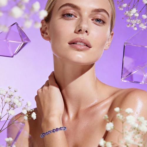 850Pcs 4/6/8/10mm Crystal Glass Beads for Jewelry Making Faceted Rondelle Flat Beads for Bracelets Necklace Earrings DIY Crafts(Purple Crystal Bead) - color: Purple