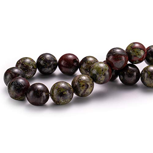 BEADIA Natural Dragon Blood Stone Round Loose Semi Gemstone Beads for Jewelry Making 8MM 44PCS - color: Dragon Blood Stone, size: 8mm