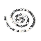 60PCS 6mm Natural Black White Zebra Jasper Gemstone Round Loose Beads Crystal Energy Stone for DIY Jewelry Making 1 Strand 15" - color: Black White Zebra Jasper, size: 6mm