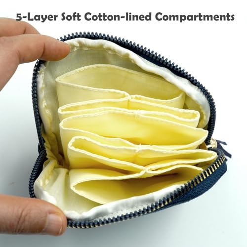 Travel Jewelry Case, Travel Jewelry Organizer, Travel Jewelry Bag with Zipper, Small Travel Jewelry Pouch for Necklaces Bracelets Bangles Rings Earrings Gemstones Storage (green) - color: green