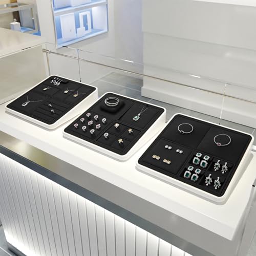 Oirlv Microfiber Diamonds Gemstones Jewelry Display Organize Tray Multi-Compartment Modular Jewelry Crystal Beads Holder - style: P13710