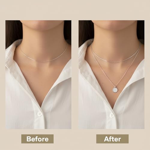 4 PCS Silver Chain Extenders for Necklaces Bracelet Extender Silver Necklace Extenders for Women Bracelet Extension Link for Delicate Jewelry