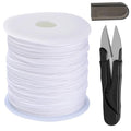 1mm White Nylon String for Bracelets, QBJAYTY 100 Yards Satin Nylon Cord for Macramé, Blinds, Wind Chimes, Bracelet String for Bracelets Necklaces Pendants Making (1mm White) - size: 1mm, style: white