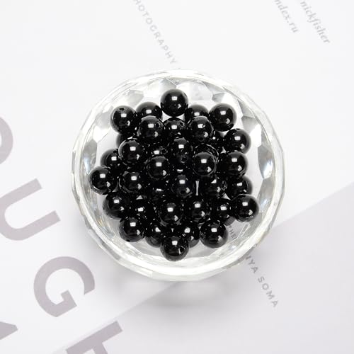 74Pcs(2 Strand/Set) 10mm Black Tourmaline Smooth Round Beads Natural Stone Beads AAA Grade Premium Round Gemstone Genuine Real Stone Loose for DIY Bracelet Jewelry String Making - color: Black Tourmaline, size: 10mm