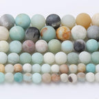 Matte Fancy Stone Beads Gemstone Round Jade Stone Beads for Jewelry Making DIY Bracelet Necklace Jewelry 1 Strand 15.5inch 90PCS 4MM - color: Matte Fancy Stone Bead, size: 4MM