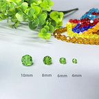 Jmassyang 400 Pieces 4mm Faceted Round Crystal Glass Beads Spacer Beads for Jewelry Making, Bracelets Necklaces Earrings Wind Chimes Suncatchers (Green) - color: Green, size: 4mm