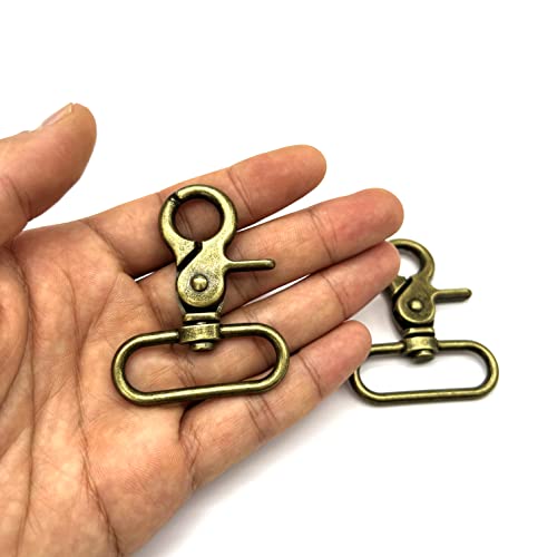 1.5 inch Swivel Hooks for Purse 1 1/2 inch Swivel Lobster Clasp Antique Bronze Snap Clips Lobster Claw Lanyard Swivel Clasps for Bag Strap 38mm Extra Large Lobster Clasps 10pcs 1.5" - color: 1.5 inch Swivel Lobster Clasps Antique Bronze