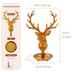 Gold Antler Jewelry Organizer Stand Display Earring Organizer Necklace Holder Stand Rack Jewelry Tower Metal Jewelry Stand Wedding Earring, Necklace Ring Jewelry Tree Home Decoration Gift for Woman - style: Antler