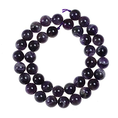 Natural Stone Beads 12mm Amethyst Beads Gemstone Round Loose Beads Crystal Energy Stone Healing Power for Jewelry Making DIY,1 Strand 15" - color: Amethyst, size: 12MM