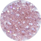 Crystal Glass Beads 400 Pieces 4mm Round Faceted Glass Spacer Beads for Jewelry Making Bracelet Earring Necklace DIY Craft Supplies(Pink AB) - color: Pink AB, size: 4mm