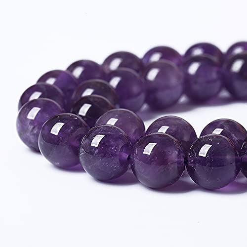 4mm 90pcs AAAAAA Natural Amethyst Purple Crystal Quartz Beads Gemstones Round Stone Beads for Jewelry Making DIY Women's Bracelet Necklace, Earrings (Amethyst, 4mm) - color: Amethyst, size: 4mm