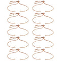 Sureio 10 Pieces Adjustable Slider Bracelet for Jewelry Making Bracelet Chains for DIY Jewelry Making Findings Extender Chains with Rhinestones Ends for Women (Rose Gold) - color: Rose Gold