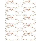 Sureio 10 Pieces Adjustable Slider Bracelet for Jewelry Making Bracelet Chains for DIY Jewelry Making Findings Extender Chains with Rhinestones Ends for Women (Rose Gold) - color: Rose Gold