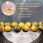 8mm Natural Gemstone Stretch Bracelet, Handmade Unisex Crystal Bracelets for Meditation, Yoga, Spiritual Healing & Positive Energy - color: Bumblebee Jasper
