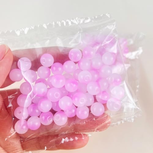 100 Pack 8mm Glass Beads for Jewelry Making, Graduated Color Mix, Bulk DIY Craft Supplies - color: Color2