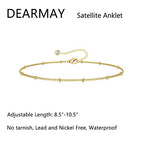 DEARMAY 14K Gold Plated Ankle Bracelets Set for Women Waterproof, Anklets for Women Cuban Link Layered Pack Jewelry Gift - color: Gold Anklet-Q