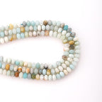 Faceted 4x6mm Natural Amazonite Stone Rondelle Spacer Gemstone Beads Loose Semi Gemstone Beads for Jewelry Making - color: Amazonite
