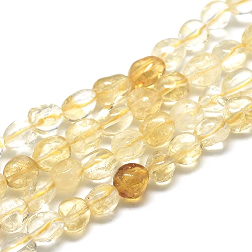 30-45Pcs/Strand Natural Citrine Beads 15.7" Irregular Nuggets Stone Beads 8-15mm Gemstones Loose Spacer Bead for DIY Bracelet Necklace Jewelry Making Crafting - color: Citrine