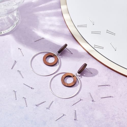 UNICRAFTALE 400Pcs Earring Posts Flat Pad Earring Studs 2mm Stainless Steel Stud Earrings Flat Pad Blank Tray Stud Earrings Findings for DIY Jewelry Making Supplies - size: 2mm Diameter