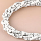 Natural White Howlite Heishi Spacer Beads Loose Semi Precious Flat Round Gemstone Disc Shape Stone for Beading Jewelry Making 4x2mm 15.5" - color: White Howlite