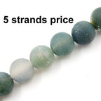 Matte Gemstone Beads for Jewelry Making, Sold per Bag 5 Strands Inside (Matte Moss Agate, 6mm) - color: Moss Agate, size: matte 6mm