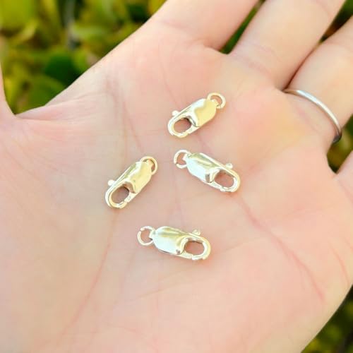 2pcs Adabele Real 1/20 14K Gold Filled 14mm Italian Rectangle Lobster Trigger Clasps Open Jump Ring Non Tarnish for DIY Craft Jewelry Making JK3-B3 - color: 14K Gold Filled, size: 14mm (0.55") - 2pcs