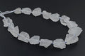 Natural White Clear Quartz Crystal Nugget Raw Graduated Beads Strand 2mm Hole Drilled - color: White Quartz Rock Crystal