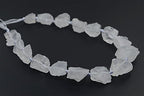 Natural White Clear Quartz Crystal Nugget Raw Graduated Beads Strand 2mm Hole Drilled - color: White Quartz Rock Crystal