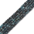 Natural Blue Tourmaline Gemstone 4mm Faceted Cube Square Loose Beads 16 Inch for DIY Jewelry Making Beads - color: Blue Tourmaline
