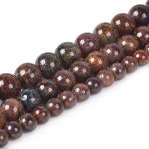 Natural Pietersite 6mm Gemstone Round Loose Beads Strand for DIY Bracelet Necklace Jewelry Making Bead - color: Pietersite, size: 6mm