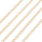 EEE ELECRELIVE 16.4 Feet 14K Gold Filled Curb Chain Soldered Brass Thin Cable Chain Permanent Jewelry for Women Minimalist Necklace Bracelet Making - color: Gold