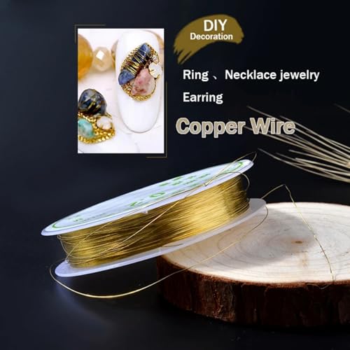3-Roll, Copper & Beaded Wire Set for Jewelry Making, Bendable Curve (24 Gauge) - size: 24 Gauge