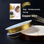 3-roll, Copper Wire, Beaded Wire for Jewelry Production, Jewelry Line, Bendable Curve (26 Gauge) - size: 26 Gauge