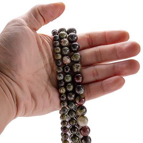 BEADIA Natural Dragon Blood Stone Round Loose Semi Gemstone Beads for Jewelry Making 8MM 44PCS - color: Dragon Blood Stone, size: 8mm