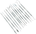 SE 12-Piece Stainless Steel Wax Carvers Set, Wax & Clay Sculpting Tools, Double Ended Carving Kit for Modeling, Sculpting and Shaping, Silver - DD312
