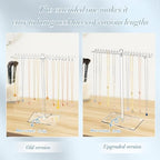 OAOLEER Acrylic Necklace Organizer, Tall Necklace Holder Stand, Jewelry Organizer Display Hanger Rack with Bilateral Hooks for Necklaces Pendant Bracelets Ring (13.7 IN) - size: Tall 13.7In