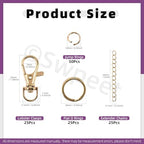 Swpeet 125Pcs Golden Keychain Making Set, 25Pcs Swivel Lanyard Snap Hook, 25P Keychain Ring, 25P Extender Chains, 50P Open Jump Rings, Swivel Lobster Clasps, Keychains Clips - color: Golden