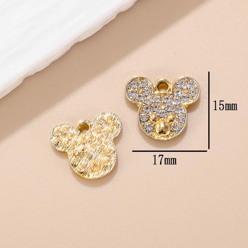 16-Pcs Crystal Jewelry Making Charms Silver Pendant Charm For Women Making Jewelry Crafts Rhinestone Charms - color: Ring