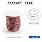 20 Gauge Aluminum Craft Wire, 0.8mm Jewelry Wire for Jewelry Making Supplies and DIY Metal Craft Art (Bronze, 100 Feet) - color: Bronze, size: 20 Gauge 100FT